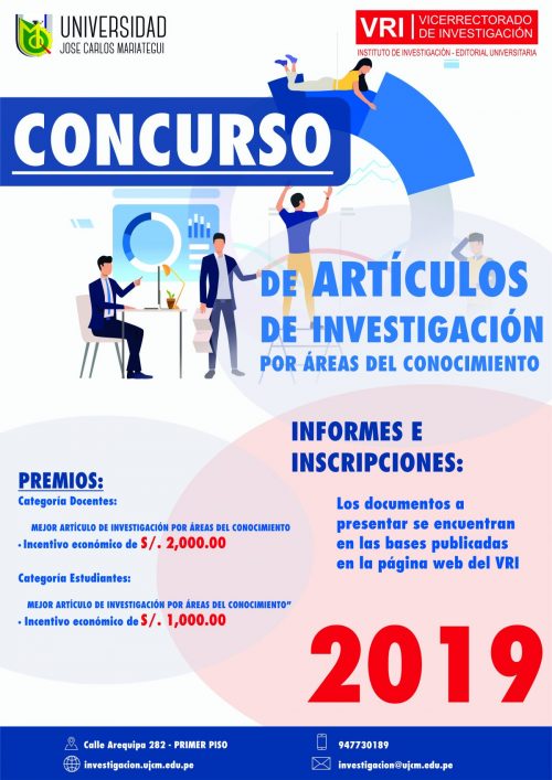 CONCURSO DE ARTÍCULOS DE INVESTIGACIÓN POR ÁREAS  DEL CONOCIMIENTO-2019