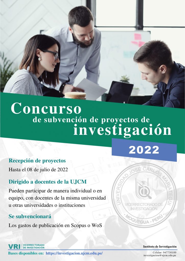 CONCURSO DE SUBVENCIÓN DE PROYECTOS DE INVESTIGACIÓN 2022 – UJCM